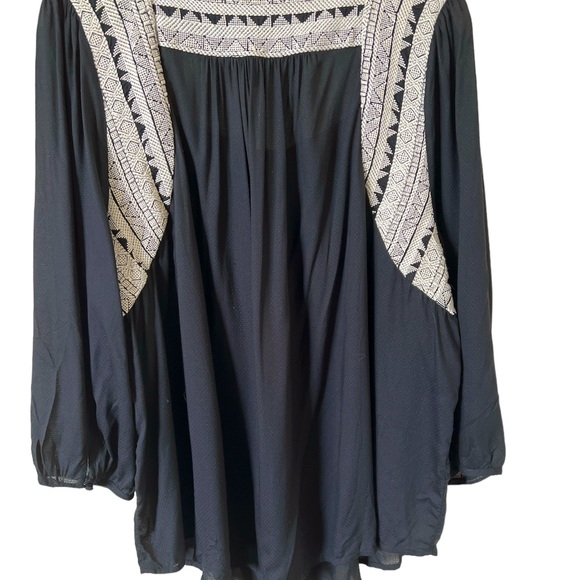 LUCKY BRAND Peasant Embroidered blouse with square neck - Picture 3 of 5